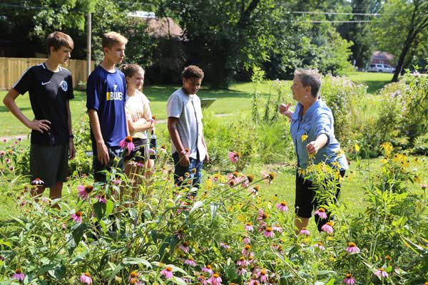 Students and teacher in garden - WGSD Foundation